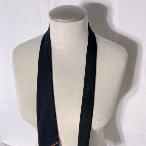 Vintage Black With Red Embroidered Lion Neck Tie - Picture 7 of 10